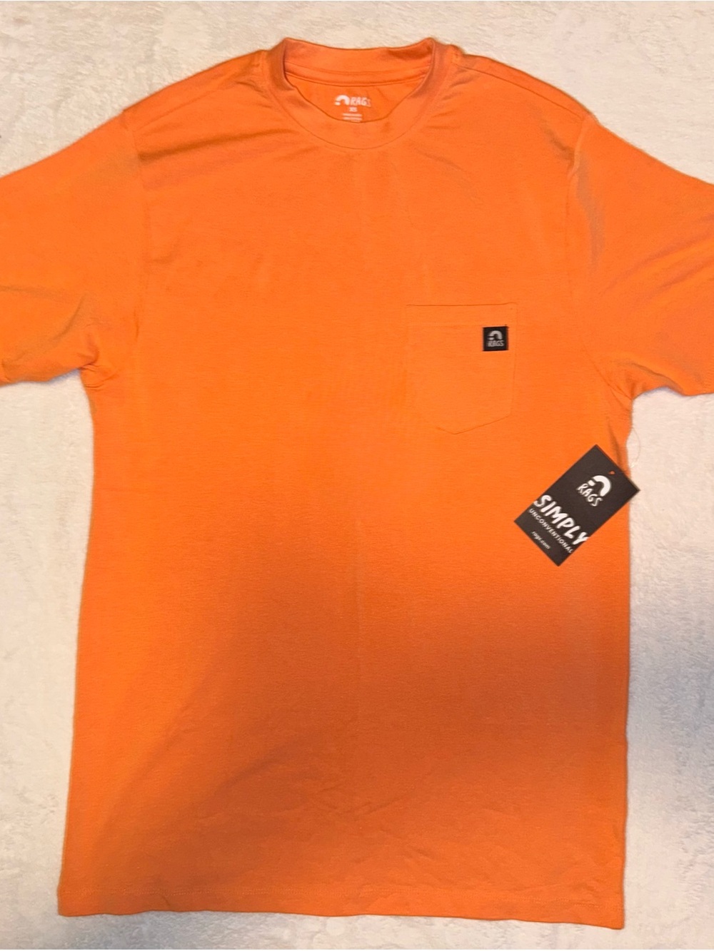 RAGS Men’s Short-Sleeve Crew Pocket Tee — Orange